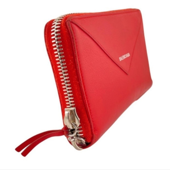 Balenciaga Red Leather Wallet Envelope Clutch full inclusion - Picture 4 of 10